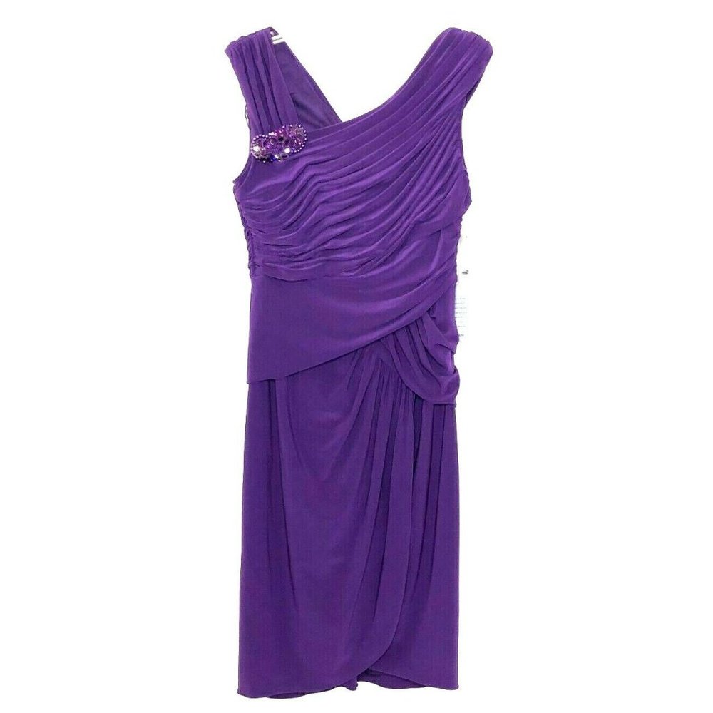 NEW Adrianna Papell Ruched Beaded Dress AV